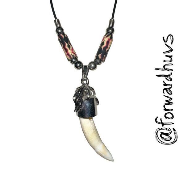 Bundle Sale 3 for $15 | Pendant Necklace with Silvertone Alligator & Clay Beads - Picture 5 of 8